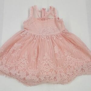 Doe A Dear Elegant Pink/Peach Lace Kids Dress Size 2T